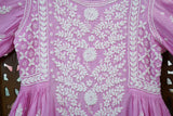 Muslin Designer Chikankari 3D Fine Thread Work Dress