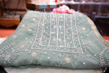 Chikankari Banarasi Print Chanderi Silk Suit with Dupatta – Unstitched