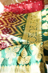 Bandhej Chinon Silk Suit Set – Unstitched