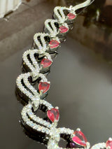 Emerald American Diamond Necklace Set
