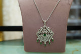 Emerald Green American Diamond Pendant Set