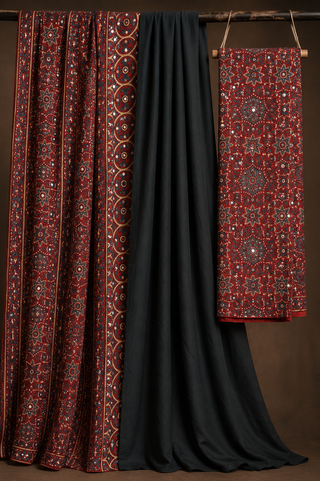 Ajrakh Modal Silk Natural Dye  Saree