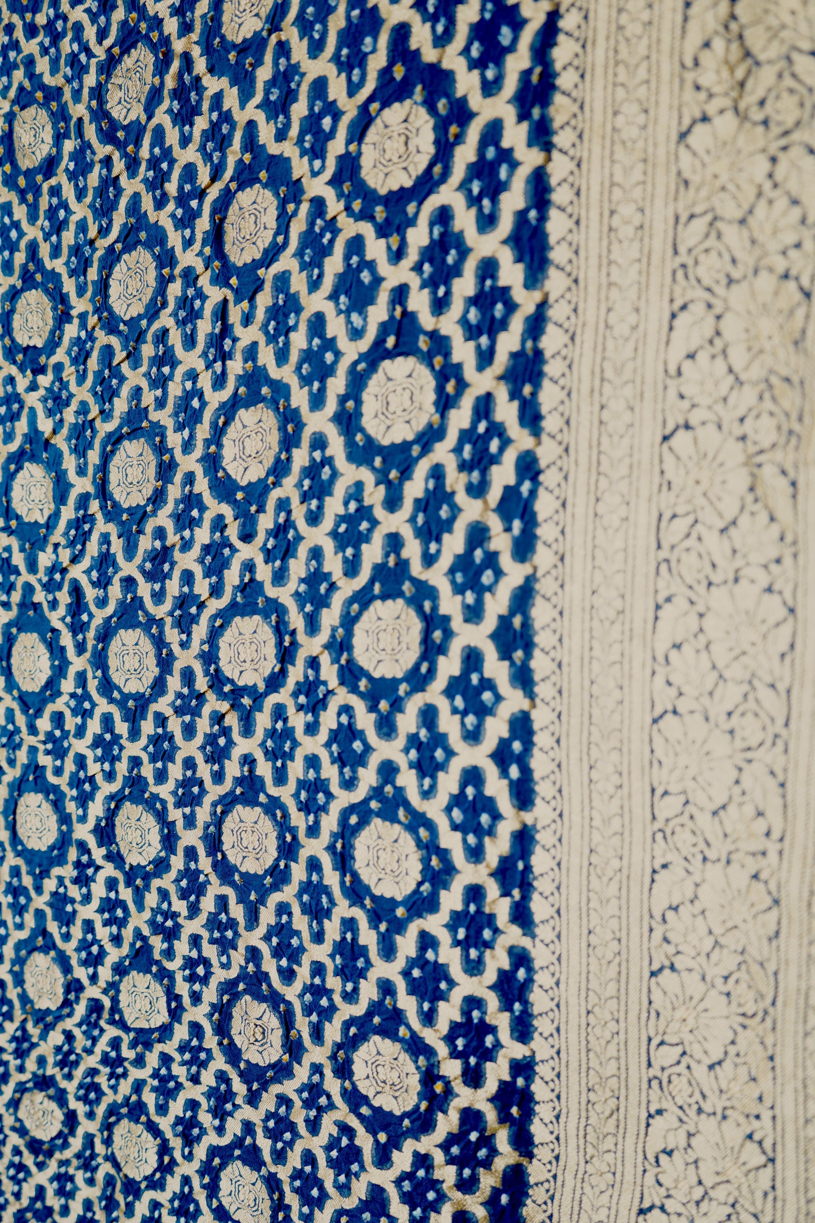Blue Bandhej Pure Georgette Saree – Jamnagar