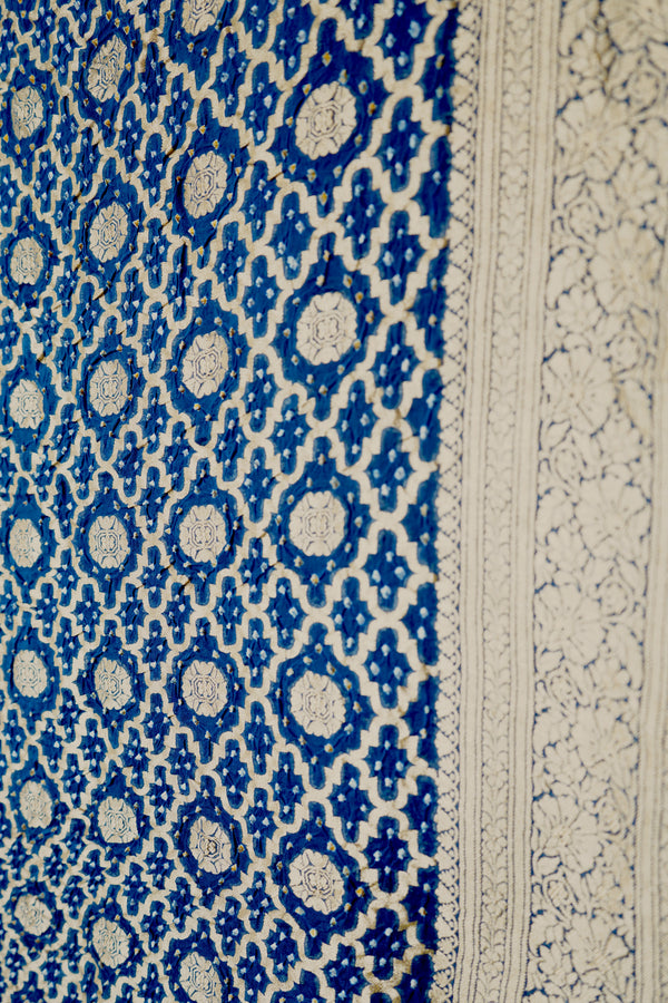 Blue Bandhej Pure Georgette Saree – Jamnagar