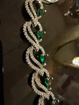 Emerald American Diamond Necklace Set