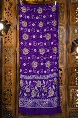 Italian Crepe Bandhej Suit with Kadhai Work