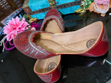 Red Punjabi Jutti – Pure Leather Handcrafted