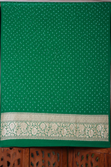 Green Bandhej Pure Georgette Saree – Jamnagar