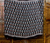 Ajrakh Black  Mirror Work Saree with Natural Dye – Kutch, Gujarat
