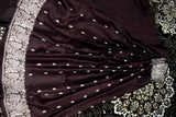 Royal Brown Banarasi Pure Mulberry Silk Silver Zari Saree