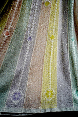 Pastel Multi-Colour Chikankari Mul Chanderi Sequin Work Anarkali with Dupatta