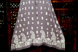 Dusty Mauve Lucknowi Chikankari Ambi Jaal Flared Frock Dress