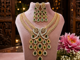 Wedding Turkish-Style 4-Tone Polish American Diamond Necklace Set