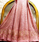 Blush Pink & Pista Green Gota Patti Chikankari Georgette Lehenga Choli with Dupatta