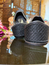 Black Pure Leather Handcrafted Punjabi Jutti