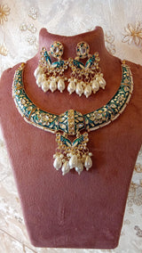 Rajwadi Kundan Meenakari Jewellery Set