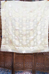 Chikankari Yellow Organza Banarasi Zari Work Saree