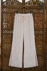 Crepe Arca Designer Peach Chikankari Co-ord Set