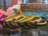 Rajasthani Designer Waterproof Bangles Set with leave motifs
