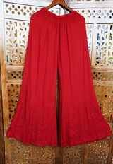 Chikankari Resham Work Anarkali Suit with Sharara, Dupatta & Slip