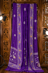 Italian Crepe Bandhej Suit with Kadhai Work