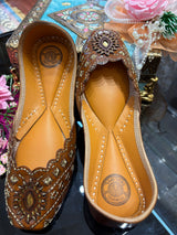 Brown Pure Leather Punjabi Jutti