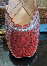 Red Punjabi Jutti – Pure Leather Handcrafted