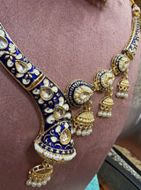 Rajasthani Style Heritage Brass Necklace Set with Jhumka Earrings | Antique Gold Finish