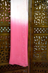 Pink Ombre Chikankari Anarkali with Cutdana Work – Premium Georgette Lucknow
