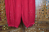Chikankari- Premium Red Fine Mukaish Work Georgette Afghani Kurta Pant Set