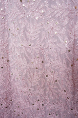 Chikankari-Handcrafted Lucknowi Resham Thread & Muqesh Work Georgette Kurti