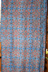 Ajrakh Natural Dye Modal Silk Ragri Pata Suit Piece – Unstitched