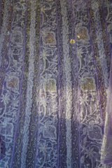 Purple Organza Cutdana Anarkali Suit with Dupatta