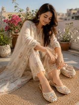 Dabka Zardosi Handcrafted Punjabi Jutti with Anti-slip Sole