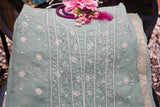 Chikankari Banarasi Print Chanderi Silk Suit with Dupatta – Unstitched