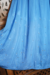 Chikankari Flared Frock style Anarkali Sharara Suit Set