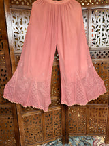 Handcrafted Lucknowi Chikankari Mukaish Work Georgette Straight Suit with Sharara | Stitched | Without Dupatta