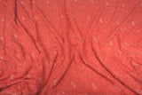 Premium Dark Peach Lucknowi Chikankari Pure Georgette Saree with Heavy Bead Work & Blouse