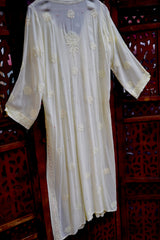 Chikankari Light Yellow Cutdana Suit Set with Pants, Dupatta & Slip in Premium Georgette