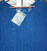 Chikankari Blue Georgette Anarkali Sharara Set