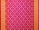 Pink & Red Bandhej Pure Georgette Saree – Jamnagar