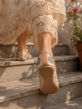 Dabka Zardosi Handcrafted Punjabi Jutti with Anti-slip Sole