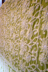 Chikankari Green Viscose Georgette Keel Jaal Saree