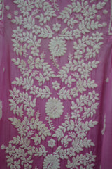 Muslin Designer Chikankari 3D Fine Thread Work Dress