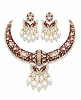 Rajwadi Kundan Meenakari Jewellery Set