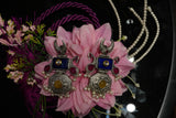 Antique Silver-Tone Brass Multicolour Monalisa Stone Statement Earrings