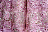 Blush Pink & Pista Green Gota Patti Chikankari Georgette Lehenga Choli with Dupatta