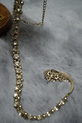 Gold-Tone Crystal Studded Waist / Belly Chain | Statement Kamarbandh