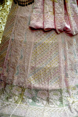 Blush Pink Chikankari Lehenga Choli with Cutdana, Pearl & Bead Work and Dupatta