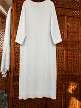 Handcrafted Lucknowi Chikankari Mukaish Work Georgette Straight Suit with Sharara | Stitched | Without Dupatta